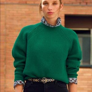 Sandro Wool Sweater with removable collar and cuffs